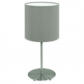 Eglo-PASTERI Table Lamp 1X60W E27 Satin Nickel With White Colour Shade Or Taupe Shade